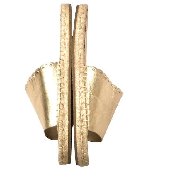 Kate Spade Giovanna Espadrille Slide Flats Gold Metallic Leather Size: 7.5 - Picture 10 of 15